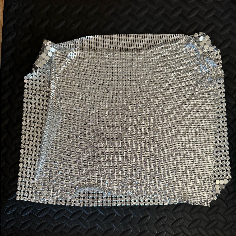 Metal silver skirt